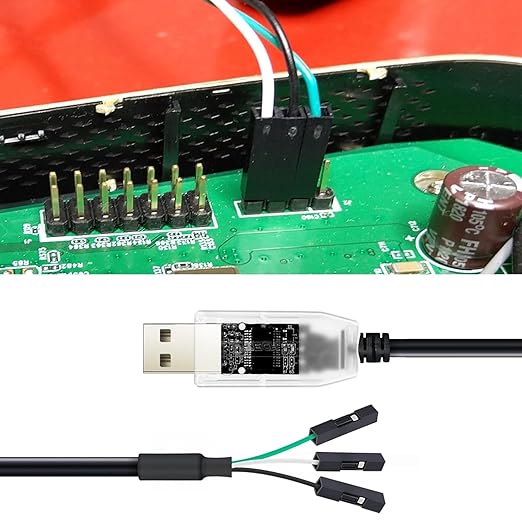 DTECH USB to TTL Serial Cable Adapter FTDI Chip 3.3V 3 Pin LED Indicators UART Debug Converter FT232RNL IC Output 3V3 Signal Level for Windows 11 10 8 7 XP MAC Linux Easy Debugging Programming, 6ft