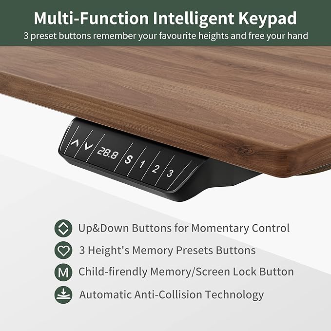 FEZIBO Triple Motor L-Shaped Electric Standing Desk, 63 Inches Height Adjustable Stand up Corner Desk, Sit Stand Workstation with Splice Board, Black Frame/Black Walnut Top