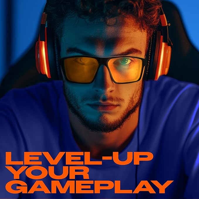 Titan Gaming Glasses, Blue Light Blocking, Night Driving Glasses for Men, Computer Protection, Gift for Gamers
