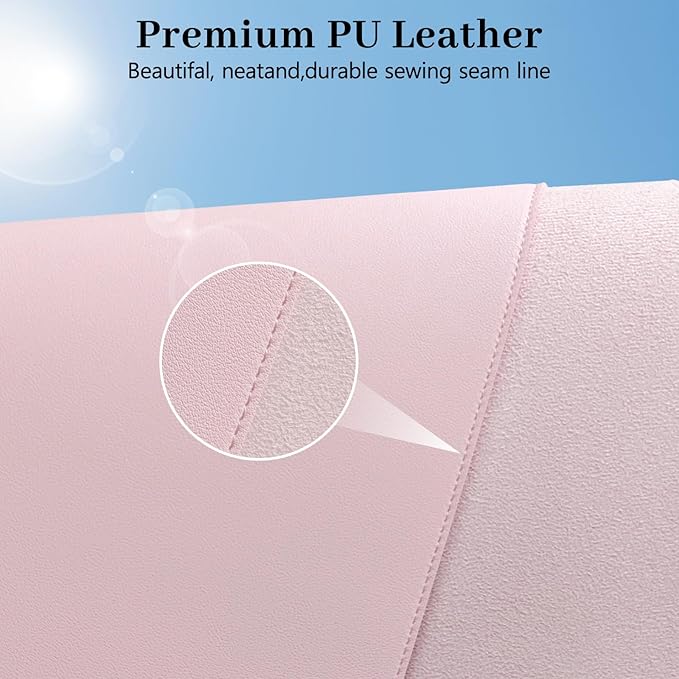 Pink Desk Pad, Desk Matt for Desktop, Large Non-Slip Keyboard and Mouse Pad, Waterproof Computer Desks Protector Mat, Office Decor for Women,35.4" x 17"