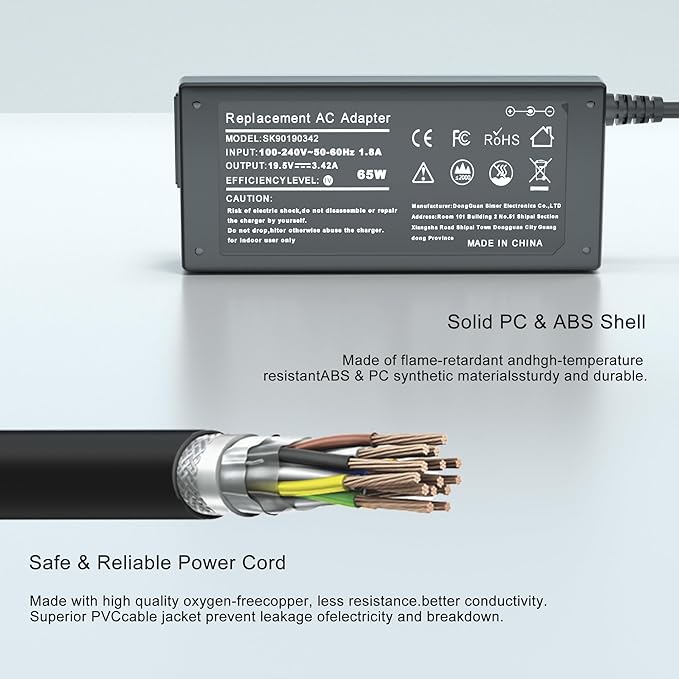 65W Laptop Charger Compatible with Acer ADP-45FE F PA-1450-26 Aspire 5 A515-44 A515-46 A515-54 A515-56 A315-24P Chromebook R11 CB3 CB5 C740 C738t N15Q9,Swift 3,Spin 1 3 5, 19V 3.42A Power Cord