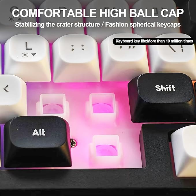 Wired RGB Gaming Membrance Keyboard. 65 Percent Mini Creamy LED Computer Keyboard .Small Ergonomic Clicky Teclado with ABS Backlit Unreplaceable Keycaps. for PC Laptop MAC Gamer. (WB1)