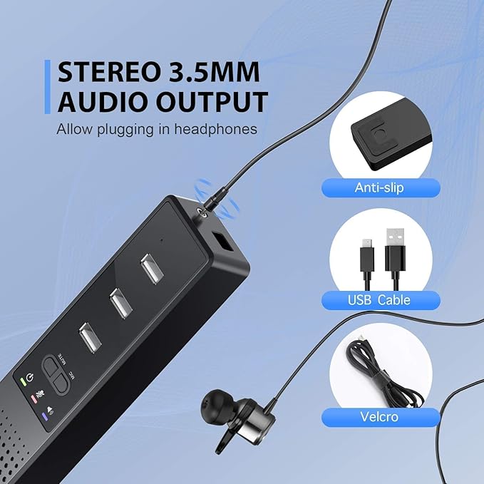 3 in 1 USB Computer Speaker with Microphone, PC Laptop Desktop Conference Speaker with Mic for Smart Home Office and Online Study，360 Degree Enhanced (Classic)