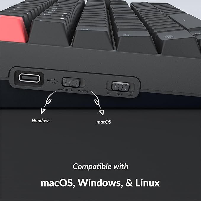 Keychron K4 96% Layout QMK Wireless and Wired Options Mechanical Keyboard, White Backlight Brown Switch, Hot-swappable, Paired with Shine-Through Double-Shot PBT Keycaps for Mac Windows - Version 3