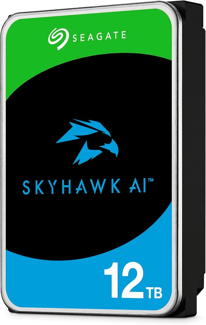 Seagate Skyhawk AI 12TB Video Internal Hard Drive HDD – 3.5 Inch SATA 6Gb/s 256MB Cache for DVR NVR Security Camera System with in-House Rescue Services – Frustration Free Packaging (ST12000VE003)