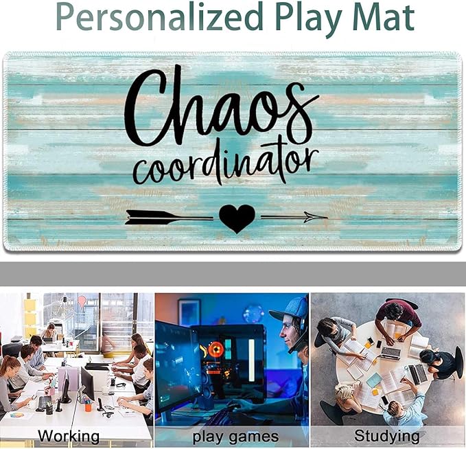 Large Gaming Mouse Pad + Keyboard Wrist Rest + Wrist Support + Coaster Set, Memory Foam Ergonomic for Easy Typing, XXL Extended Gaming Mouse Pad Table Pad - Chaos Coordinator