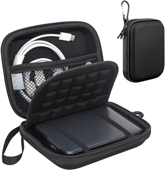Lacdo Hard Drive Carrying Case for Western Digital WD Elements/WD My Passport/My Passport Ultra Portable External Hard Drive HDD 1TB 2TB 4TB 5TB 6TB USB 3.0 Protective Storage Travel Bag, Full Black