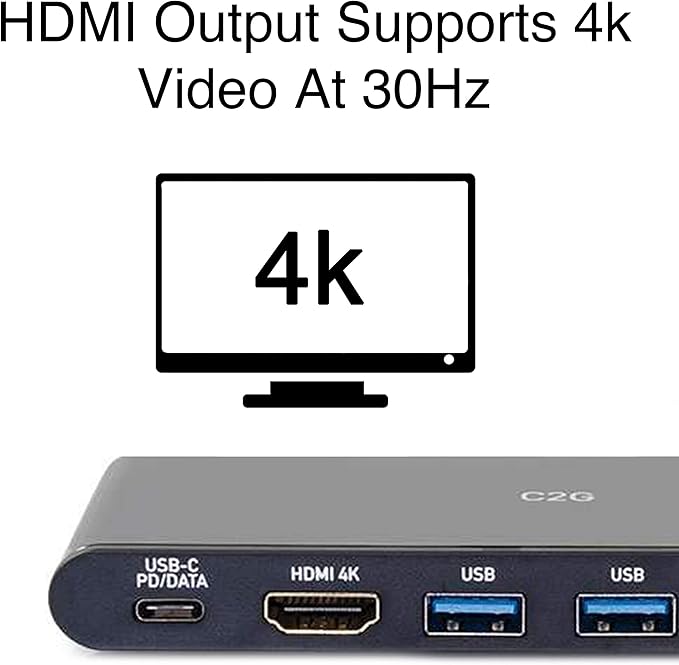 USB-C® 6-in-1 Mini Docking Station with HDMI®, Ethernet, USB and Power Delivery up to 60W - 4K 30Hz
