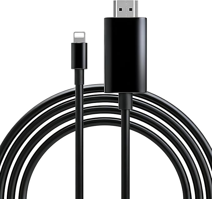 [MFi Certified] 13.2ft Long Version Lightning to HDMI Cable Adapter, 1080P Lightning to Digital AV Adapter Sync Screen Connector Compatible for iPhone 14 13 12 11 to HD TV Projector Monitor/Black
