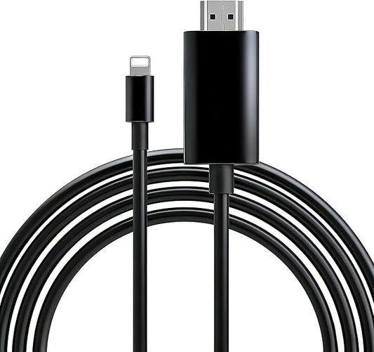 [MFi Certified] 13.2ft Long Version Lightning to HDMI Cable Adapter, 1080P Lightning to Digital AV Adapter Sync Screen Connector Compatible for iPhone 14 13 12 11 to HD TV Projector Monitor/Black
