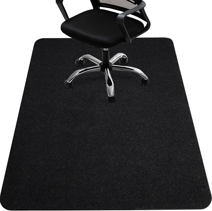 HomeMall Office Chair Mat for Hardwood and Tile Floor, 55" x 35" Computer Chair Mat, Non-Slip Floor Protector, Under Desk Mat for Rolling Chair, Black