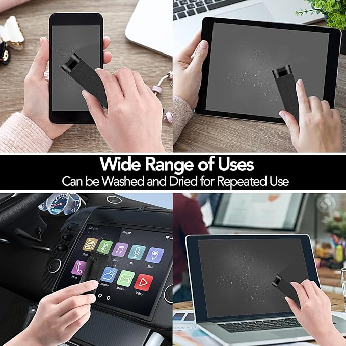 3 Pcs Fingerprint Proof Screen Cleaner, 3 in 1Touchscreen Mist Cleaner Spray Wipe Screen Cleaner Soft Fiber Flannel, Safe for All Phones Glasses Tablet Laptop Screens(Grey)