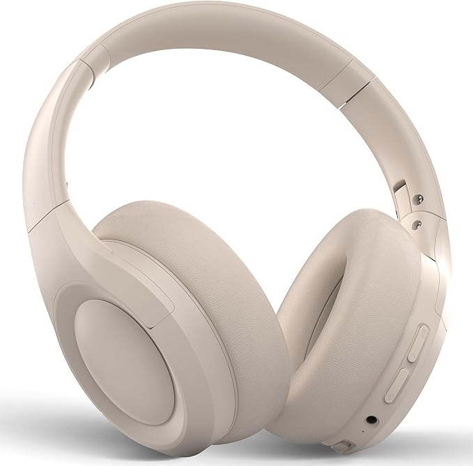 ANC Wireless Bluetooth 5.4 Headset, ENC Built-in Mic for Clear Calls, Hi-res, Foldable, Breathable Over Ear Comfort, Low Latency, Lightweight, 3.5 mm Audio Cable, Wired, for Cell Phones, Tablets, PC’s