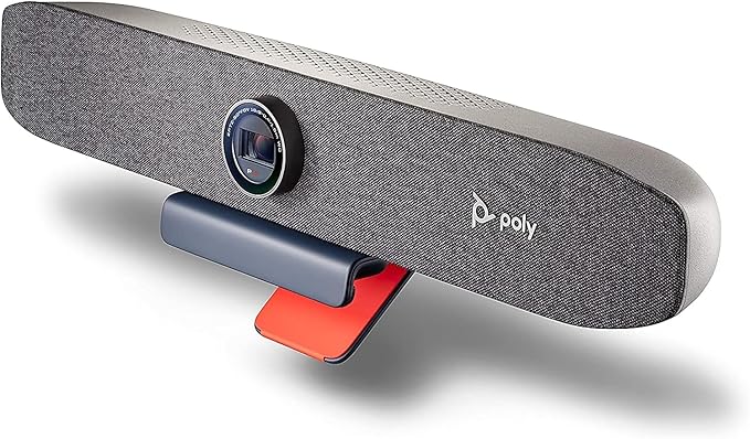 Poly Studio P15 Personal Video Bar (Plantronics + Polycom) - 4K Video Quality - Camera, Microphones & Speaker Solution with Premium Audio & Video - Certified for Zoom and Teams