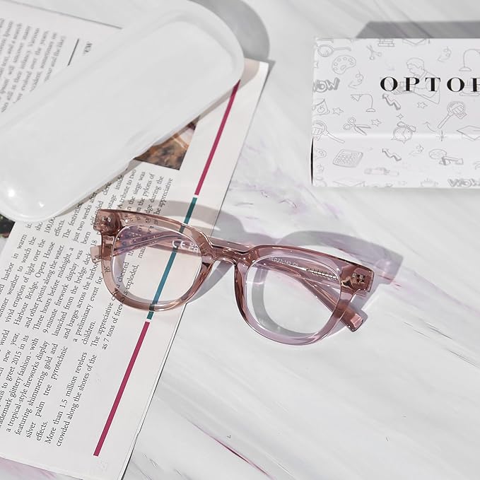 OPTOFENDY Oversized Blue Light Blocking Glasses for Women, Fashion Square Computer Eyeglasses