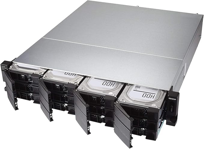 QNAP 12-Bay 2U rackmount USB-C 3.1 Gen2 10Gbps JBOD Expansion, W125662850 (Gen2 10Gbps JBOD Expansion Unit, redundant PSU with a 1-Meter USB-C to USB-A 3.1 Gen2 Cable.)