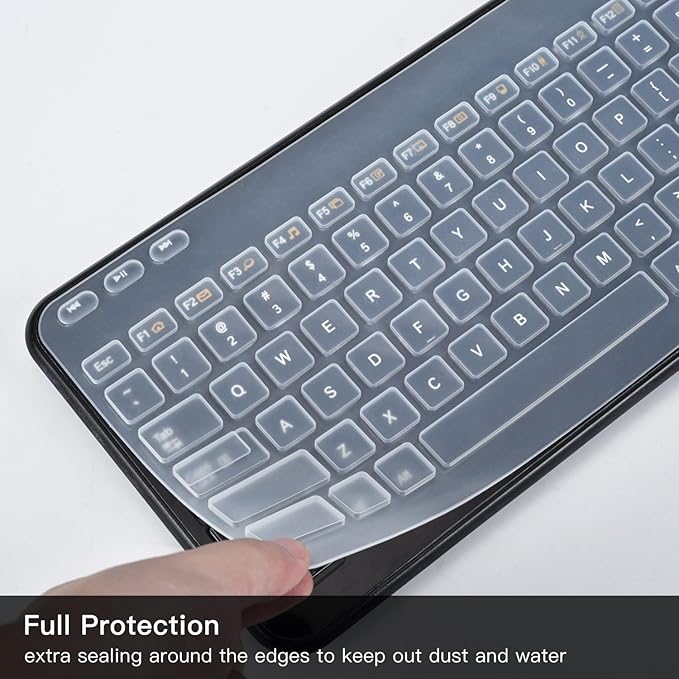 Keyboard Cover Skin for Logitech K360 MK360 Wireless Keyboard, Logitech K360 MK360 Waterproof Silicone Keyboard Protector, Clear