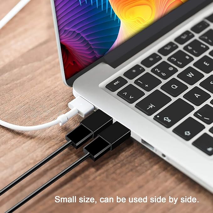 USB C to USB Adapter USB C Male to USB3.0 Female OTG Adapter Compatible with MacBook Air 2020/MacBook 12 inch/iPad Pro 2020 and More, Black(Pack of 2)