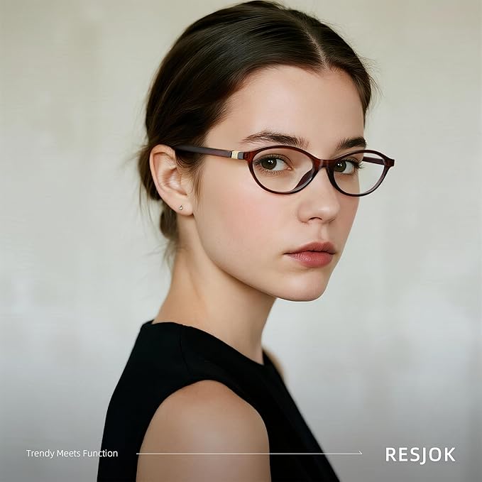 Blue Light Glasses for Woman - Fashion Small Oval Frame Blue Light Blocking Glasses for Gaming/Cumputer