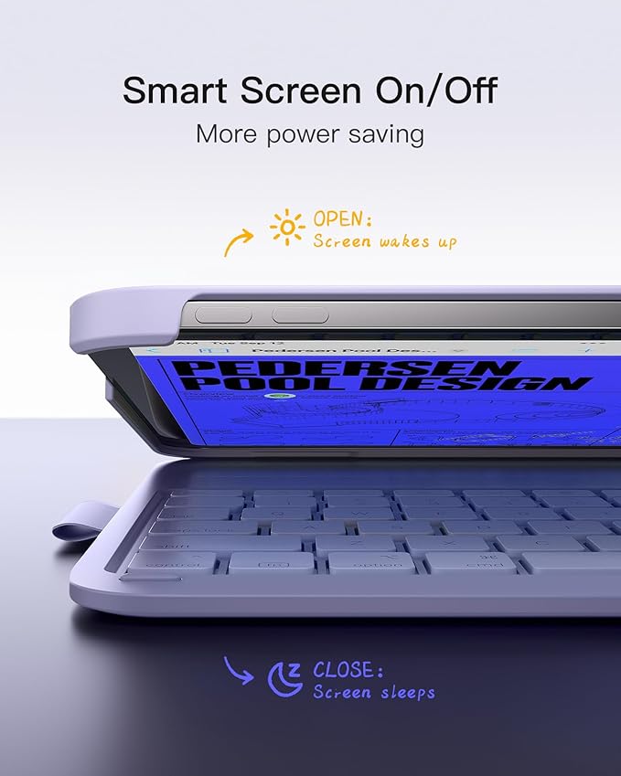 Inateck for iPad 10th/11th Gen Case with Keyboard, Ultralight Keyboard with Pen Holder for A16 2025/10th Gen(2022 10.9"), Air 11" M4/M3/M2 (2026/2025/2024), Air 5/4, Pro 11 4/3/2/1,AirTap Purple