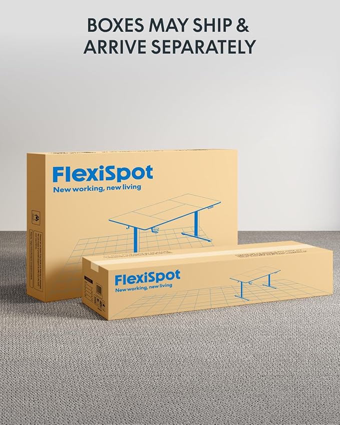 FLEXISPOT 71" x 32" Office Standing Desk, Height Adjustable Sit-Stand Desk, Quiet & Stable, with Cable Management & Cup Holder, for Commercial Use, White Wood Grain Top (2 Packages)