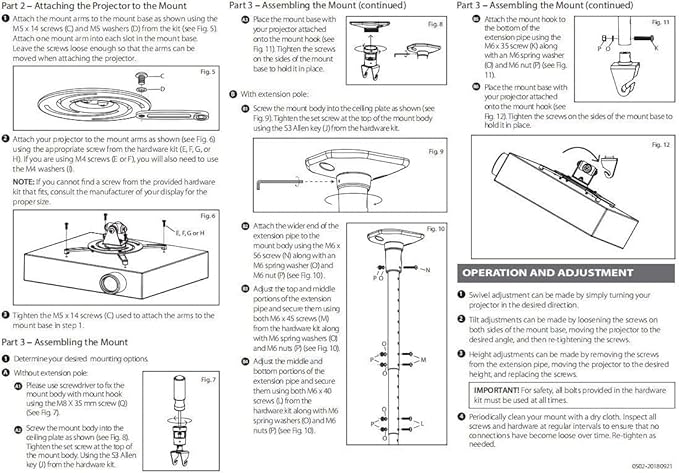 Ceiling Projector Mount Bracket with Adjustable Extendable Arms, Rotating Swivel Tilt for Home and Office Projectors (Extendable-Silver)