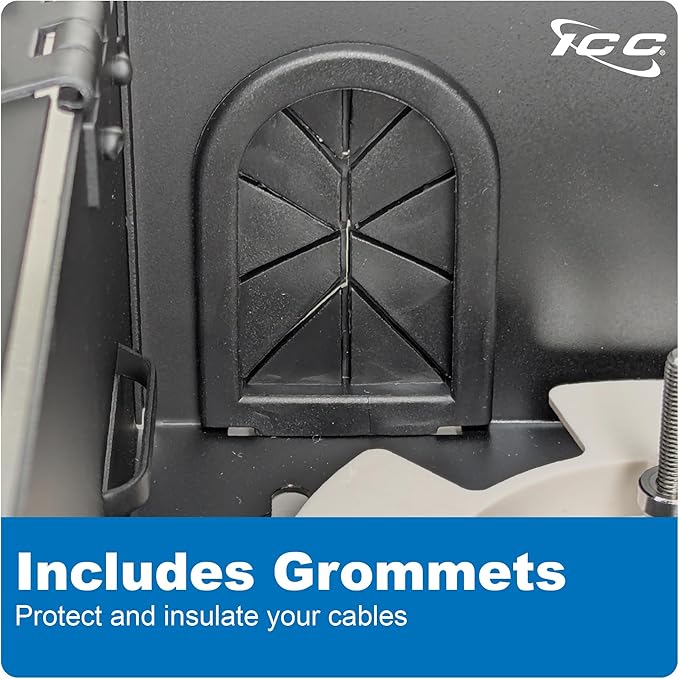 ICC Fiber Optic Wall Mount Enclosure – 4 Slots for LGX Compatible Adapter Panels or Cassettes (Sold Separately), Fiber Enclosure Supports up to 96 Fibers, Secure Fiber Management Solution, ICFODE41WM