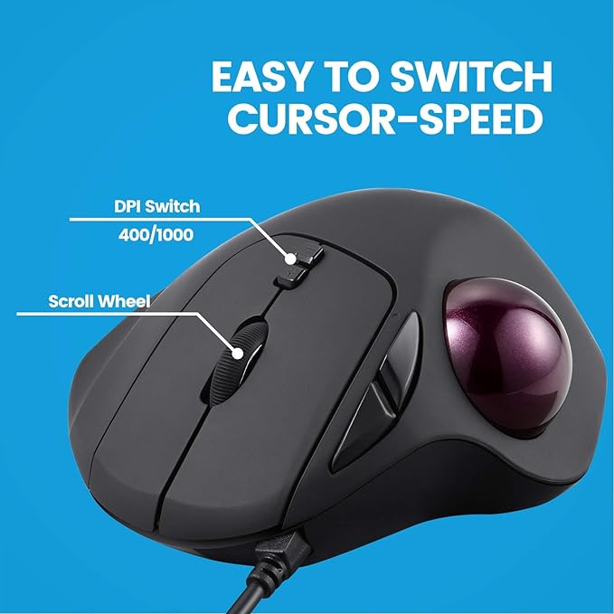 Perixx Wired USB Ergonomic Split Keyboard with Trackball Mouse