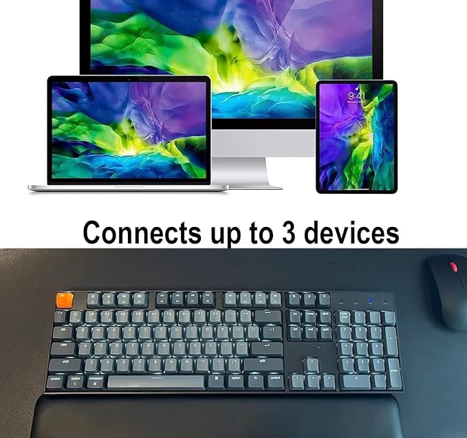 Keychron K10 Wireless Mechanical Gaming Keyboard, 104 Keys Full Size with Gateron G Pro Red Switch, White LED Backlight Rechargeable USB-C Wired Bluetooth Professional Office Keyboard for Mac/Windows