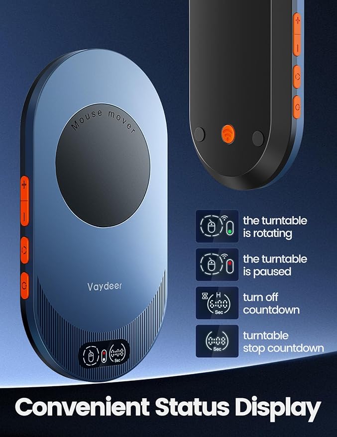 Vaydeer Air 3 Ultra Mouse Mover with APP, Ultra Slim Mouse Jiggler with Timer Function, Undetectable & Noiseless, Simulates Realistic Mouse Movement, Driver-Free, Keeps PC Active (Olive Green)