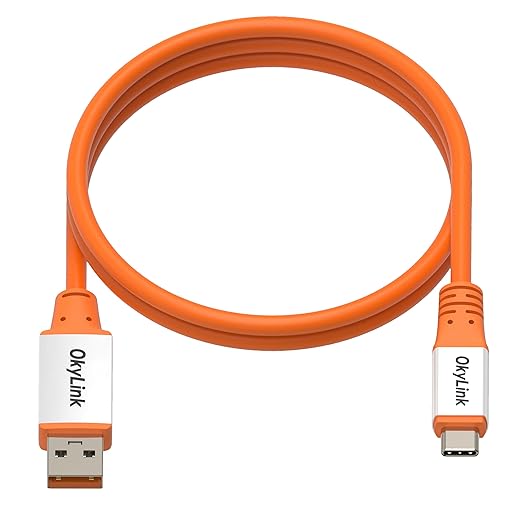 OkyLink 3ft (1M) USB 3.2 Gen 2 Type A to Type C Male to Male Cable - 10Gbps Long Range, Orange