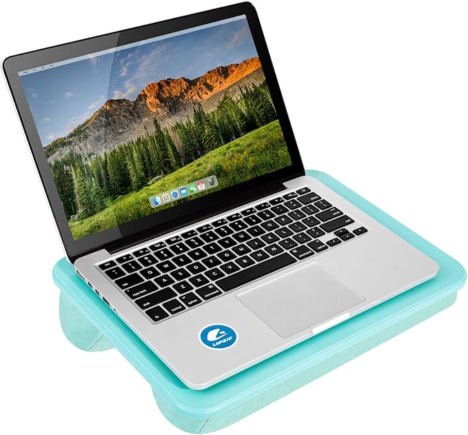 LAPGEAR Compact Lap Desk – Fits Up to 14″ Laptops – Aqua Sky – Style No. 43109