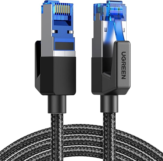 UGREEN NASync DXP480T Plus 4 Bay All-Flash SSD NAS (Diskless) Bundle with Cat 8 Ethernet Cable 6FT, High Speed Braided 40Gbps 2000Mhz Network Cord