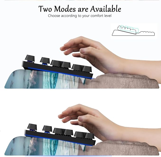 Computer Keyboard Stand Pad with Wrist Rest Easy Typing Wrist Rest Support with Comfortable Wrist Pad Ergonomic Tilted Keyboard Riser Holder for Desktop Office Home School Ocean Beach