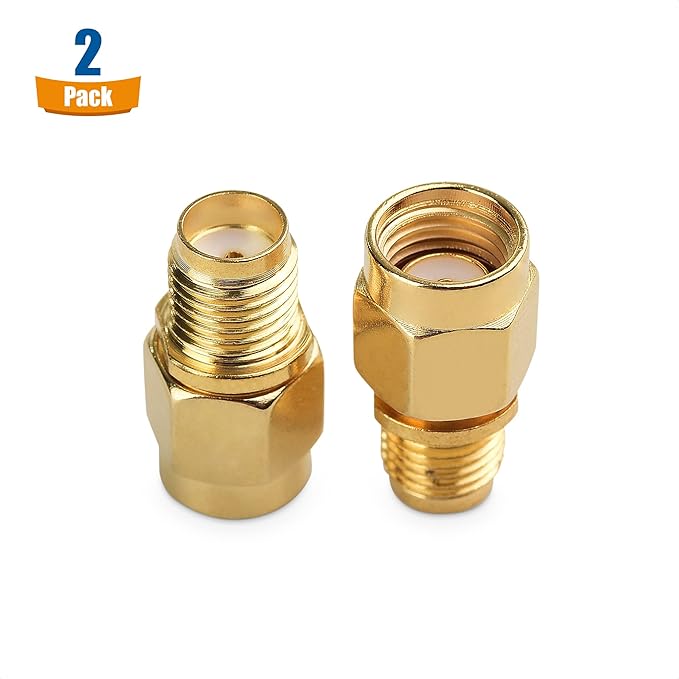Cable Matters 2-Pack SMA Female to RPSMA Male Adapter (SMA Male to Female Reverse Polarity Gender Changer Adapter)