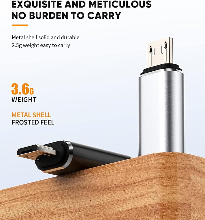 USB C Female to Micro USB Male Adapter(3pack) Type-C Cable Charger Converter Android Data Sync Connector Compatible for Samsung Galaxy S7 Active S6 Edge A02s Nexus for iPad Thunderbolt Charging Cord