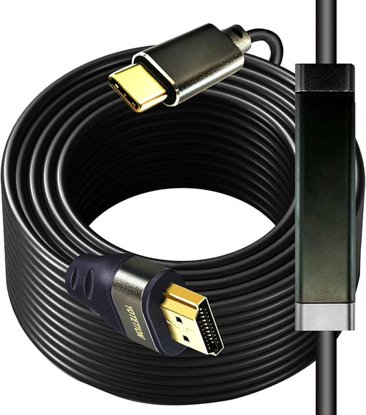 USB C to HDMI Cable 25FT 4K30HZ,Thunderbolt 3/4 to HDMI Cable Compatible with Galaxy S22 /S20, MacBook Pro/Air 2020, iPad Pro 2021/2020, Surface Book 2, XPS 15,iphone15 pro and iphone15pro max