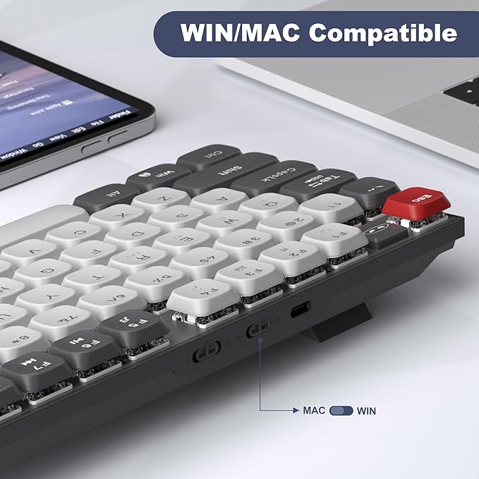 MageGee Wireless Mechanical Keyboard Moon104 RGB Backlight Triple Mode 2.4GHz/BT/USB-C Wired Office Keyboard for Computer/Desktop/PC/Laptop/Surface/Smart TV and Windows 10/8/ 7
