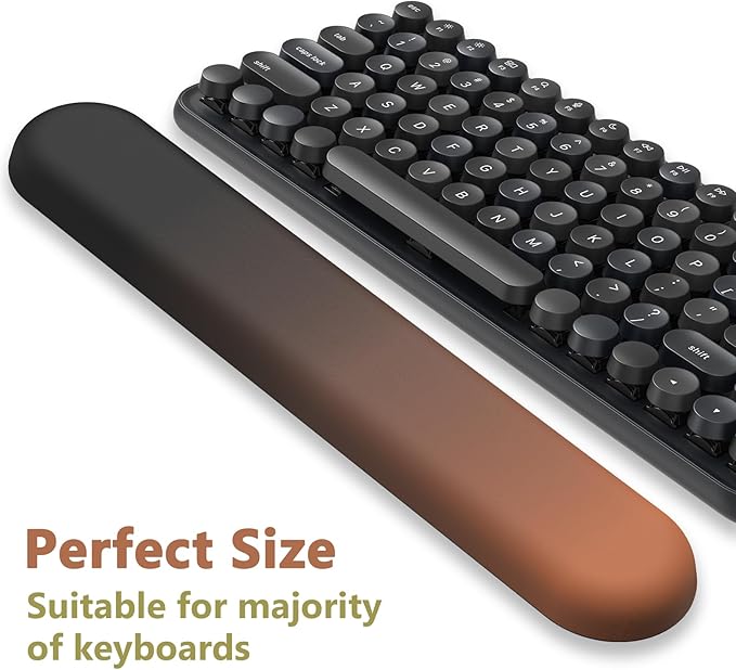 AKIT Ergonomic Mouse Pad with Wrist Rest& Keyboard Wrist Rest, Wrist Rest for Computer Keyboard, Pain Relief, Non-Slip Rubber Base, Mousepad Wrist Support for Gaming, Office, Home, Gradient Black