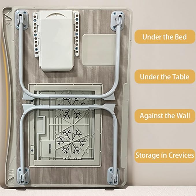 Laptop Desk for Bed, Adjustable Laptop Stand with 6 Different Angles, Portable Lap Tray Table with Storage Drawer and Cup Holder, Laptop Bed Desk Tray for Eating Working Writing Reading (Yellow)
