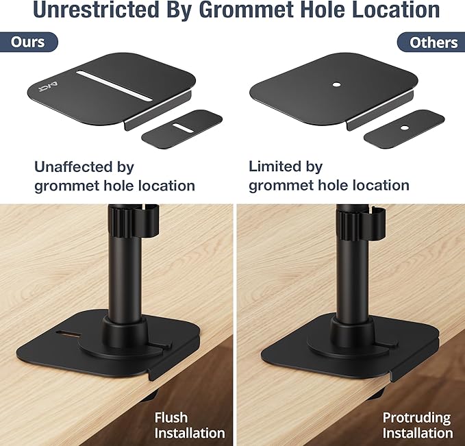 AVLT Dual 49 Inch Stacking Monitor Pole Mount - Stack 44 lbs Super Ultrawide Screens on Heavy-Duty Pole, Height Tilt Swivel Rotate Adjustment, C-clamp and Grommet Mounting Base, VESA Compatible