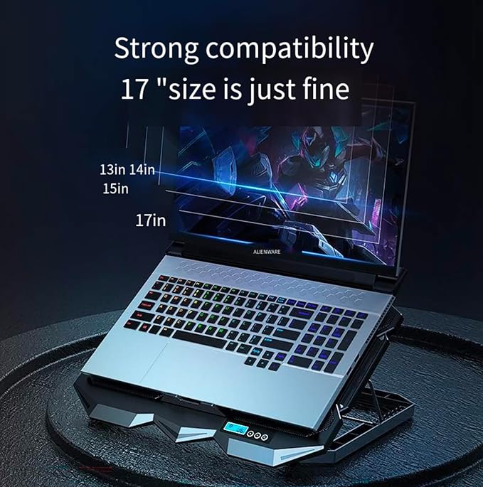 Laptop Cooling pad for Asus ROG Zephyrus G14 Gaming laptops, Laptop Cooler with 4 Fans, LCD Display Screen, 4 Height, 2 USB-A Port Laptop Stand