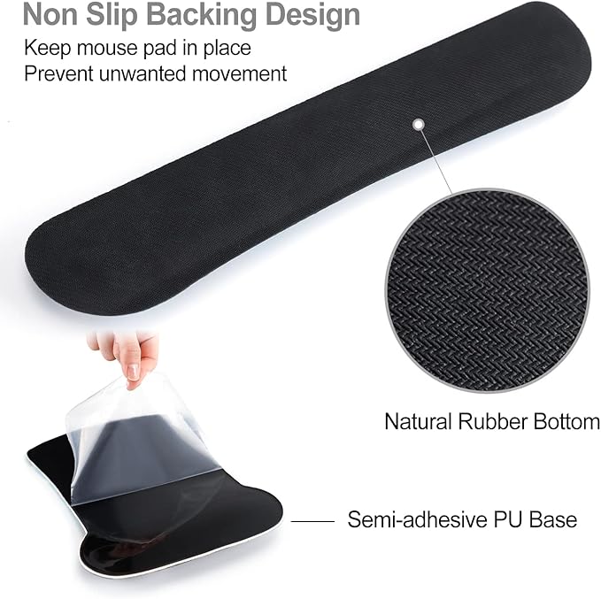 Keyboard Wrist Rest Mouse Pad Support, ToLuLu Gel Ergonomic Mouse Pads for Computer Laptop PC, Comfortable Durable Mousepad Keyboard Wrist Rests for Easy Typing Pain Relief, Moon & Sun