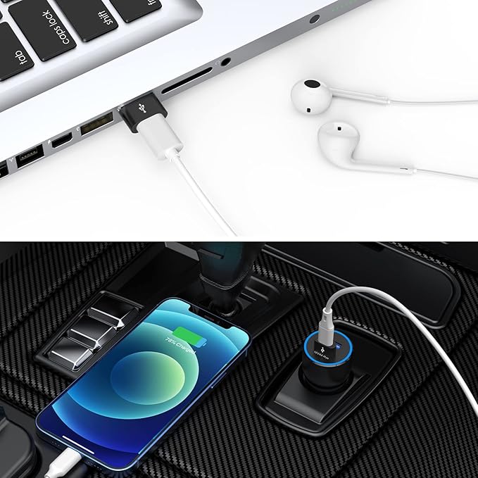 JXMOX USB C Female to USB Male Adapter 4-Pack,Type C to USB A Charger Cable Converter for Apple Watch Ultra iWatch 8 SE, iPhone 11 12 13 14 15 16 Plus Pro Max,iPad Air 4 Mini 6,Samsung Galaxy S23 S22