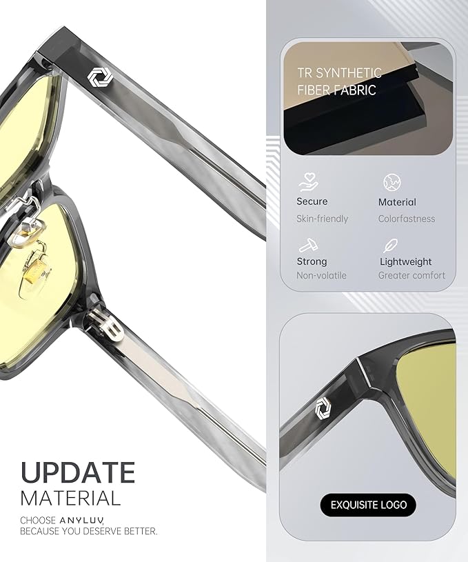 ANYLUV Blue Light Glasses Men Women Computer Gaming Glasses Anti Eyestrain Lightweight Blue Light Blocking Glasses