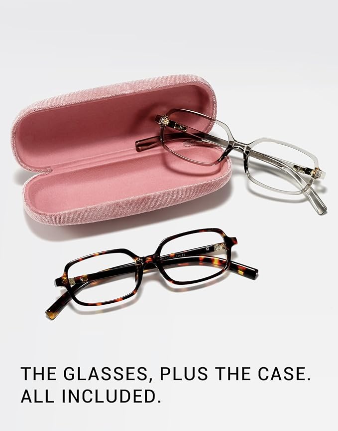 Slocyclub Square Blue Light Blocking Glasses for Women Men Vintage Rectangular Frame Eyeglasses Retro Small Square Glasses