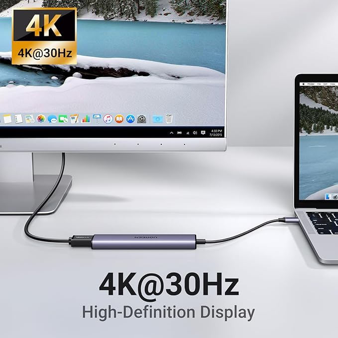 UGREEN USB C Hub 5 in 1 Multiport Adapter Revodok 105 4K HDMI, 100W Power Delivery, 3 USB-A Data Ports, USB C Dongle for MacBook Pro/Air, iPad Pro, iMac, iPhone 16 Pro/Pro Max, XPS, Thinkpad