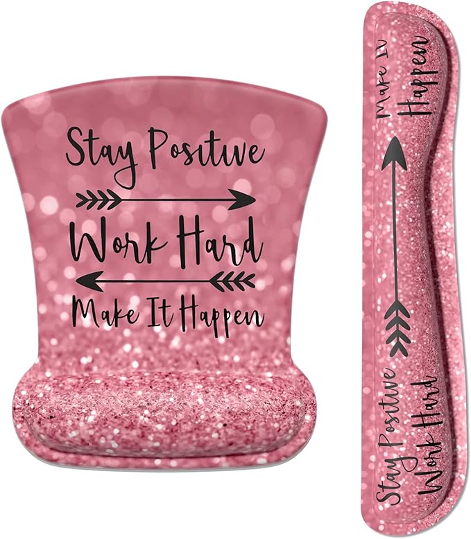ITNRSIIET Mouse Pad Wrist Support Keyboard Wrist Rest Pad Ergonomic Mousepad Non-Slip Memory Foam Keyboard Pad Easy Typing Pain Relief Perfect for PC Laptop Gaming Office, Pretty Inspirational Quotes