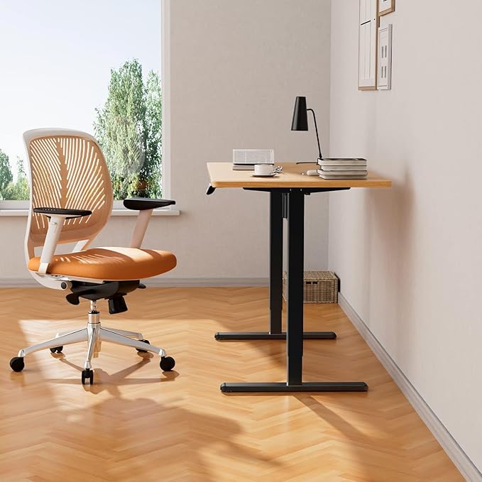 ErGear Electric Stand up Desk Frame,4 Memory Height Settings Height Adjustable Table Legs, Sit Stand Desk Frame Up to 47.2" , Ergonomic Standing Desk Base Workstation, Black Frame Only