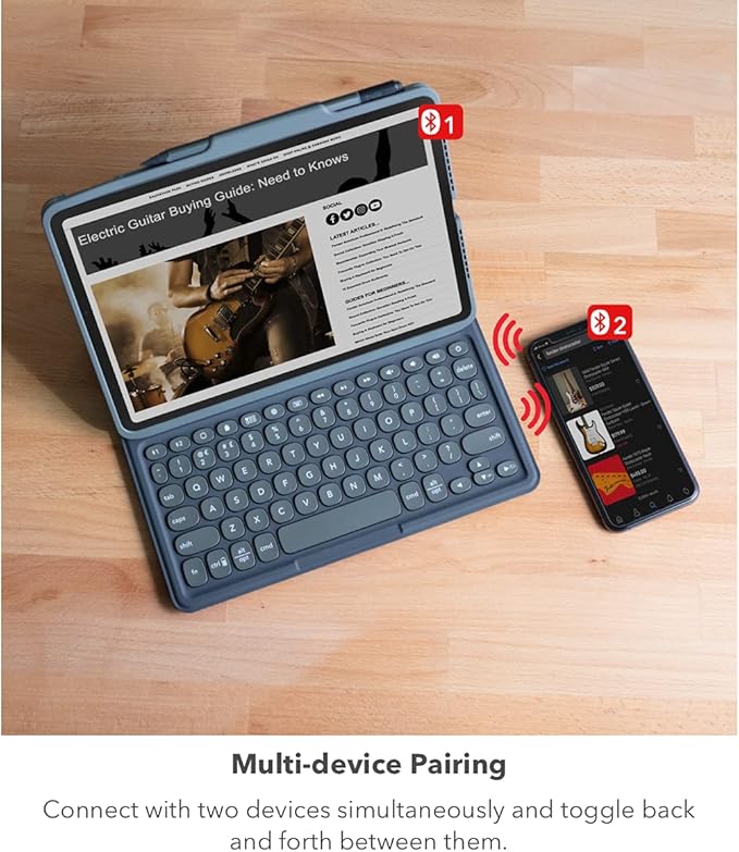ZAGG Pro Keys Detachable Case and Wireless Keyboard for Apple iPad Air 11" (M3)/ Pro 11" (Gen 1,2,3,4) and iPad Air (Gen 4,5,& M2), Bluetooth Pairing, Apple Pencil Holder, 6.6ft Drop Protection